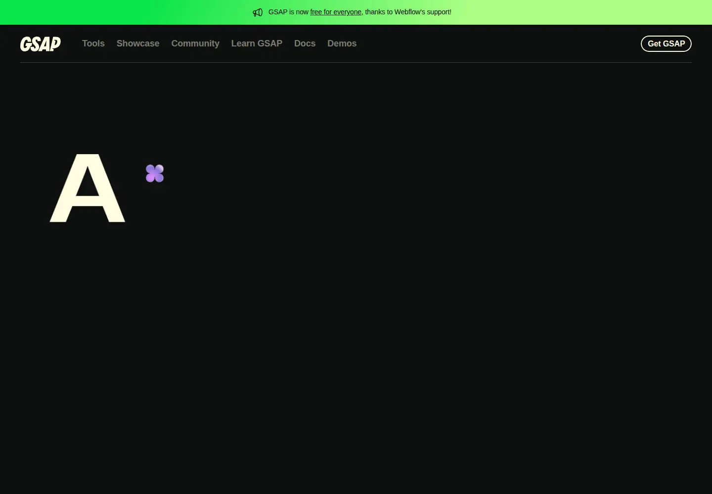 Screenshot of greensock.com