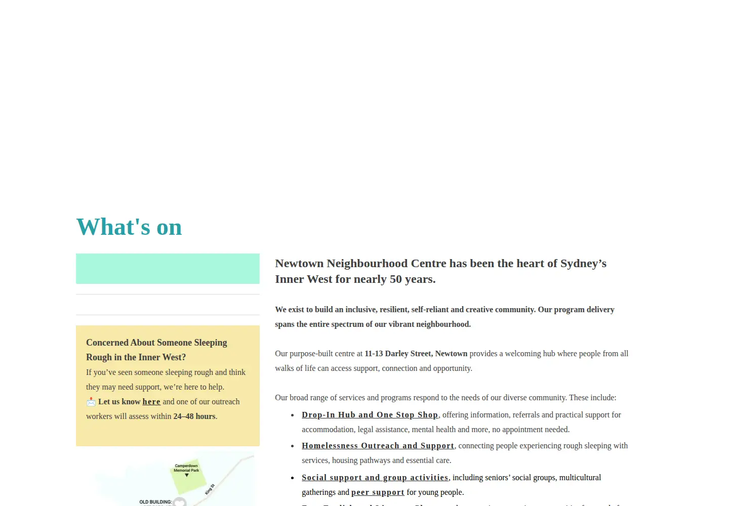 Screenshot of newtowncentre.org