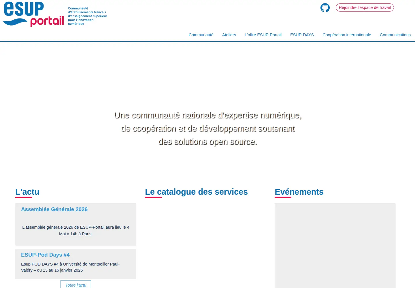 Screenshot of esup-portail.org