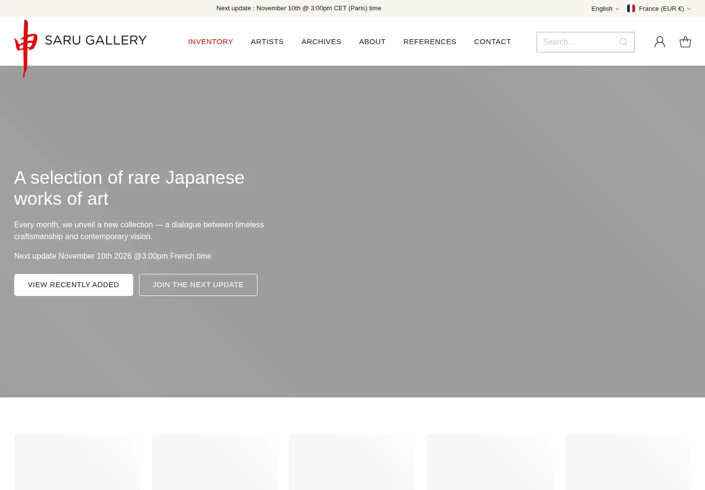 Captured homepage of sarugallery.com in the current scan