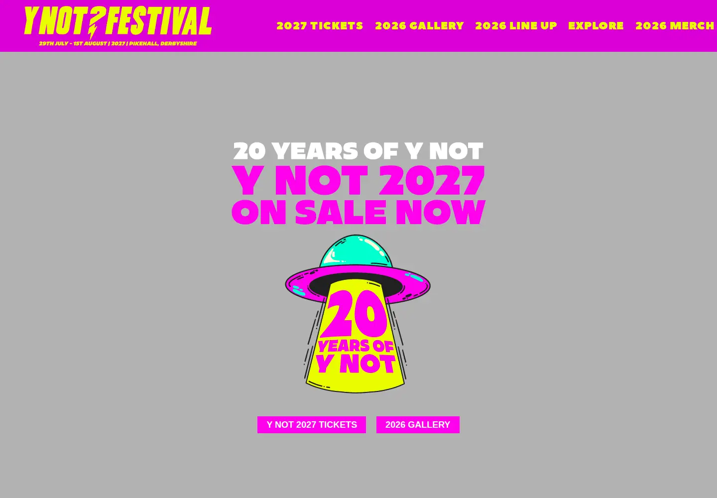 Captured homepage of ynotfestivals.co.uk in the current scan