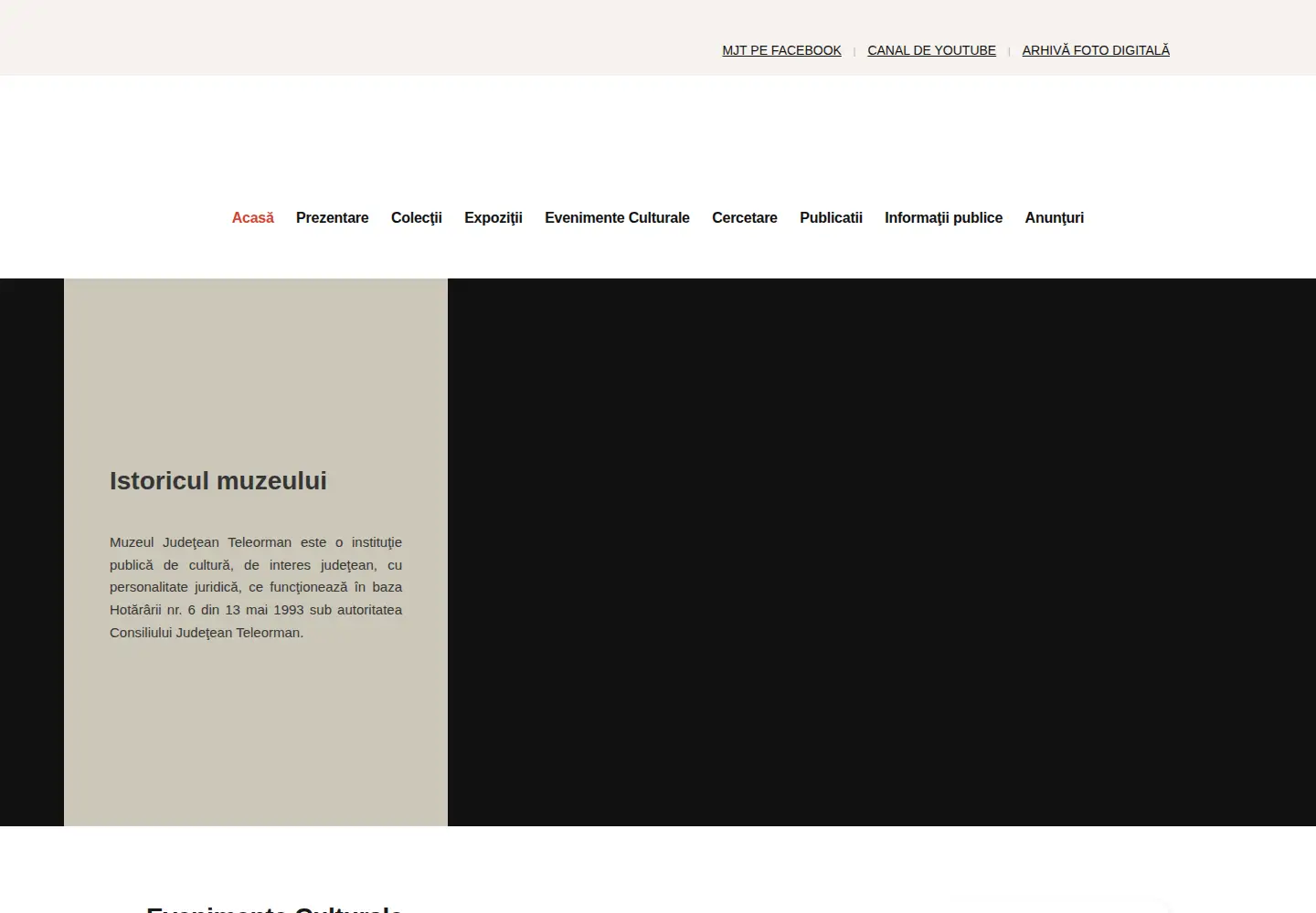 Screenshot of muzeulteleorman.ro