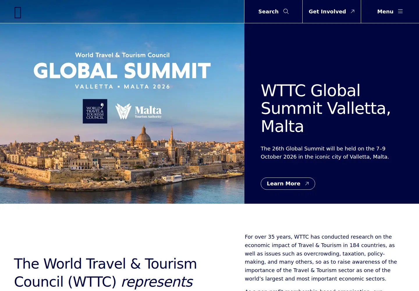 Screenshot of wttc.org