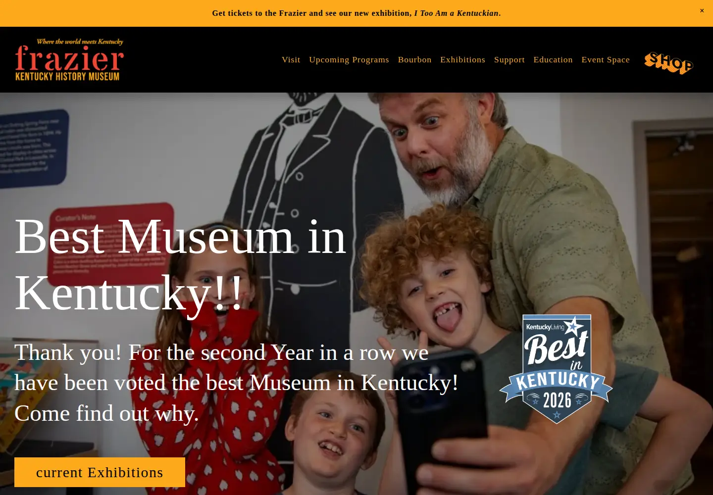 Screenshot of fraziermuseum.org