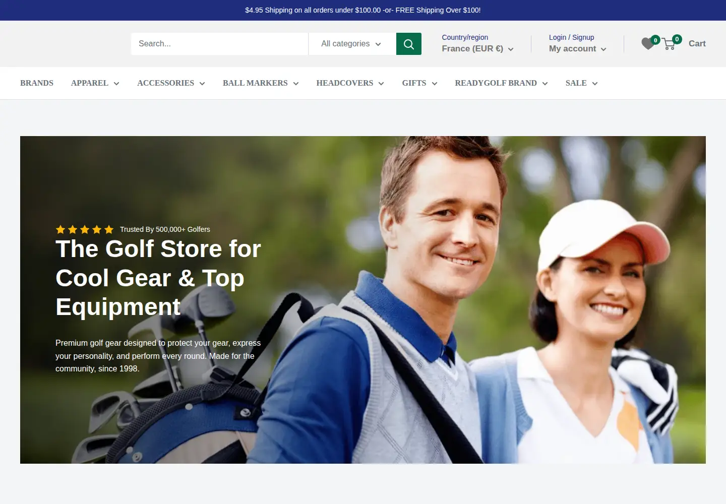 Screenshot of readygolf.com
