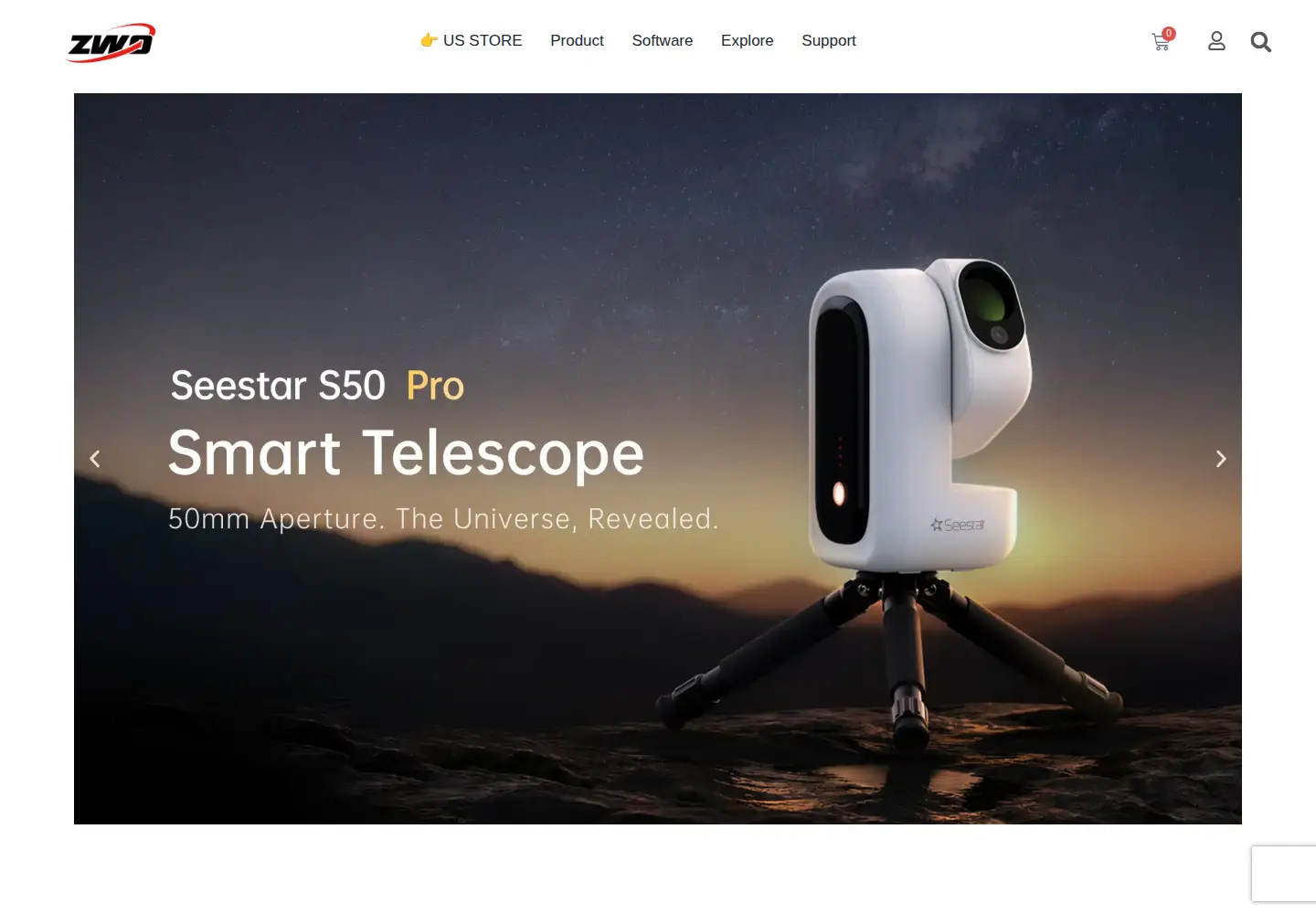 Screenshot of zwoastro.com