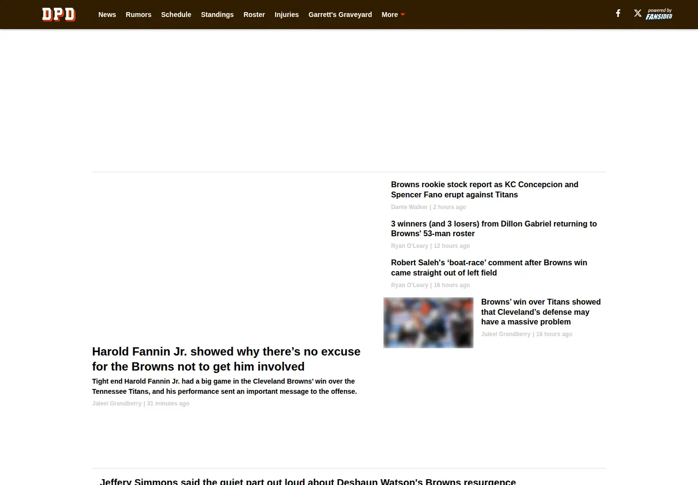 Captured homepage of dawgpounddaily.com in the current scan