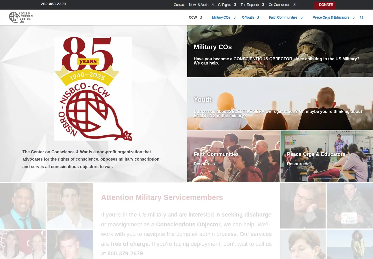 Screenshot of centeronconscience.org