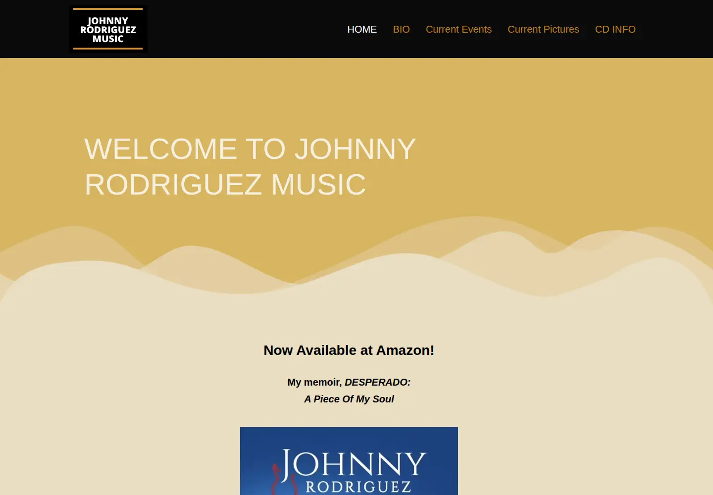 Screenshot of johnnyrodriguezmusic.com
