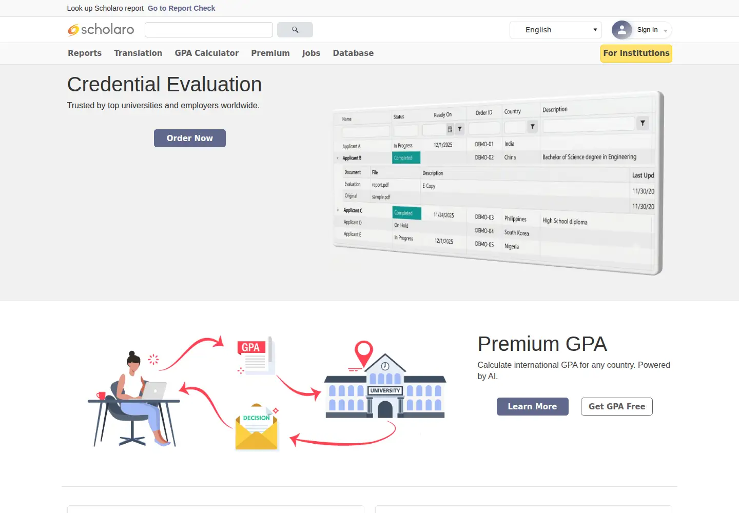 Screenshot of scholaro.com