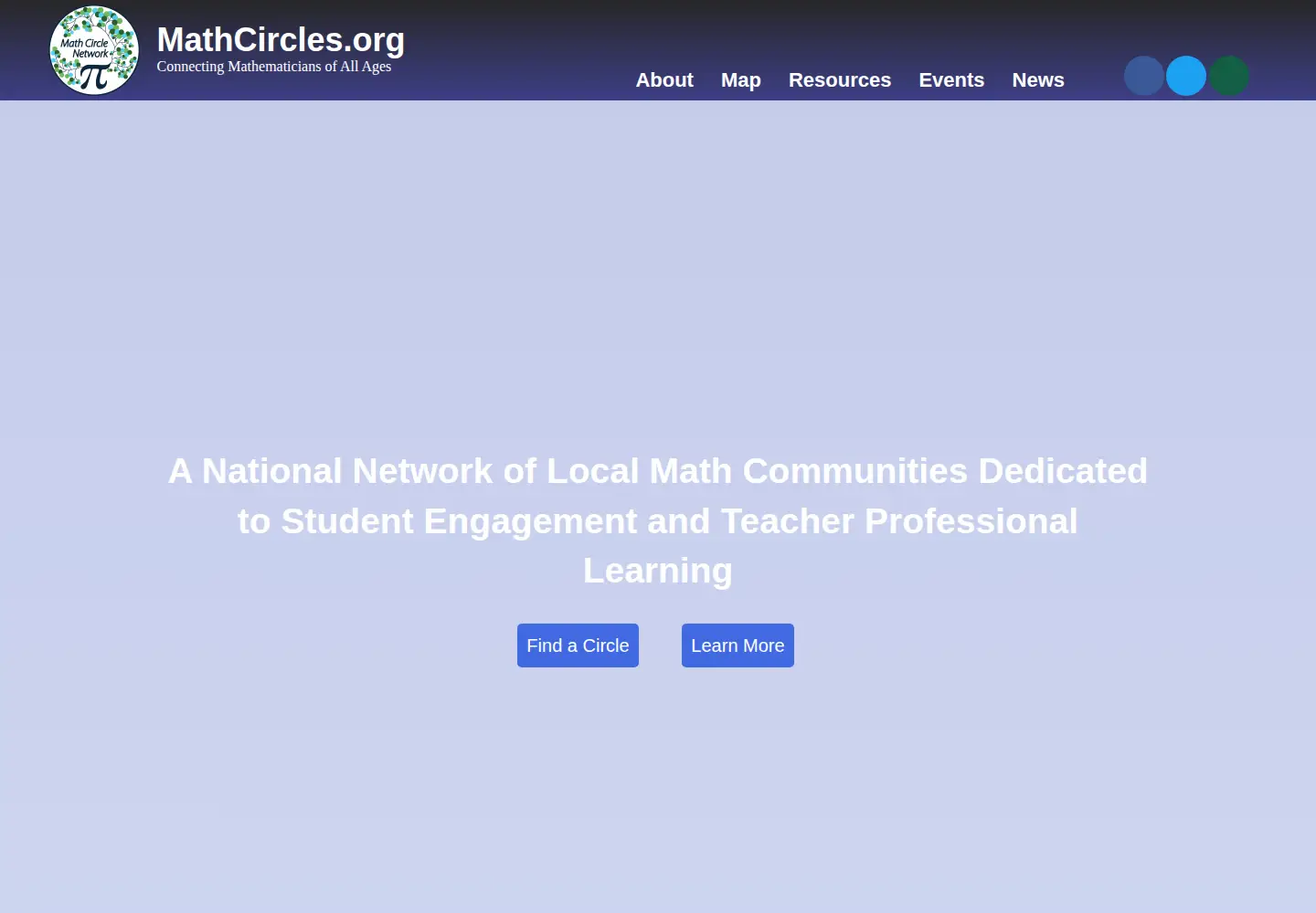 Screenshot of mathcircles.org