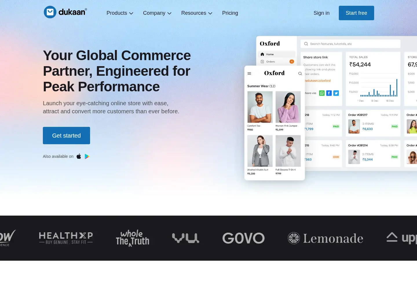 Screenshot of mydukaan.io