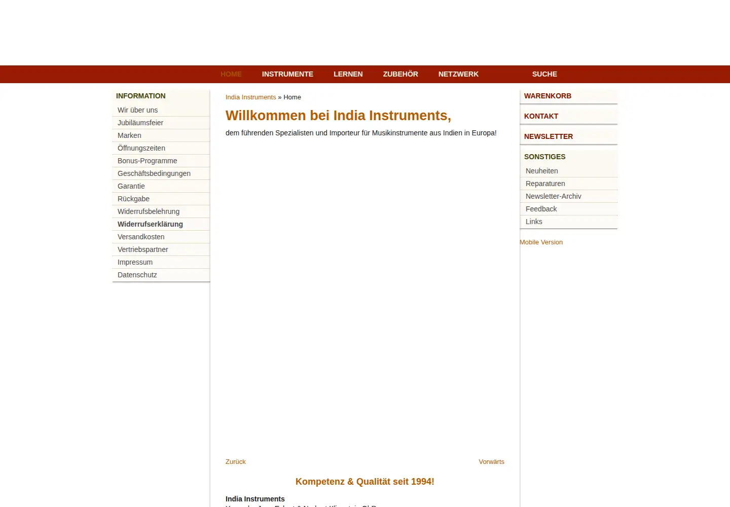 Screenshot of india-instruments.de