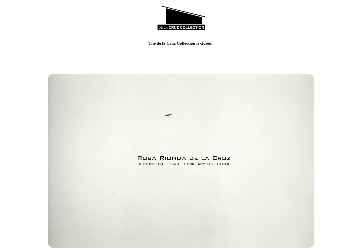 Screenshot of delacruzcollection.org