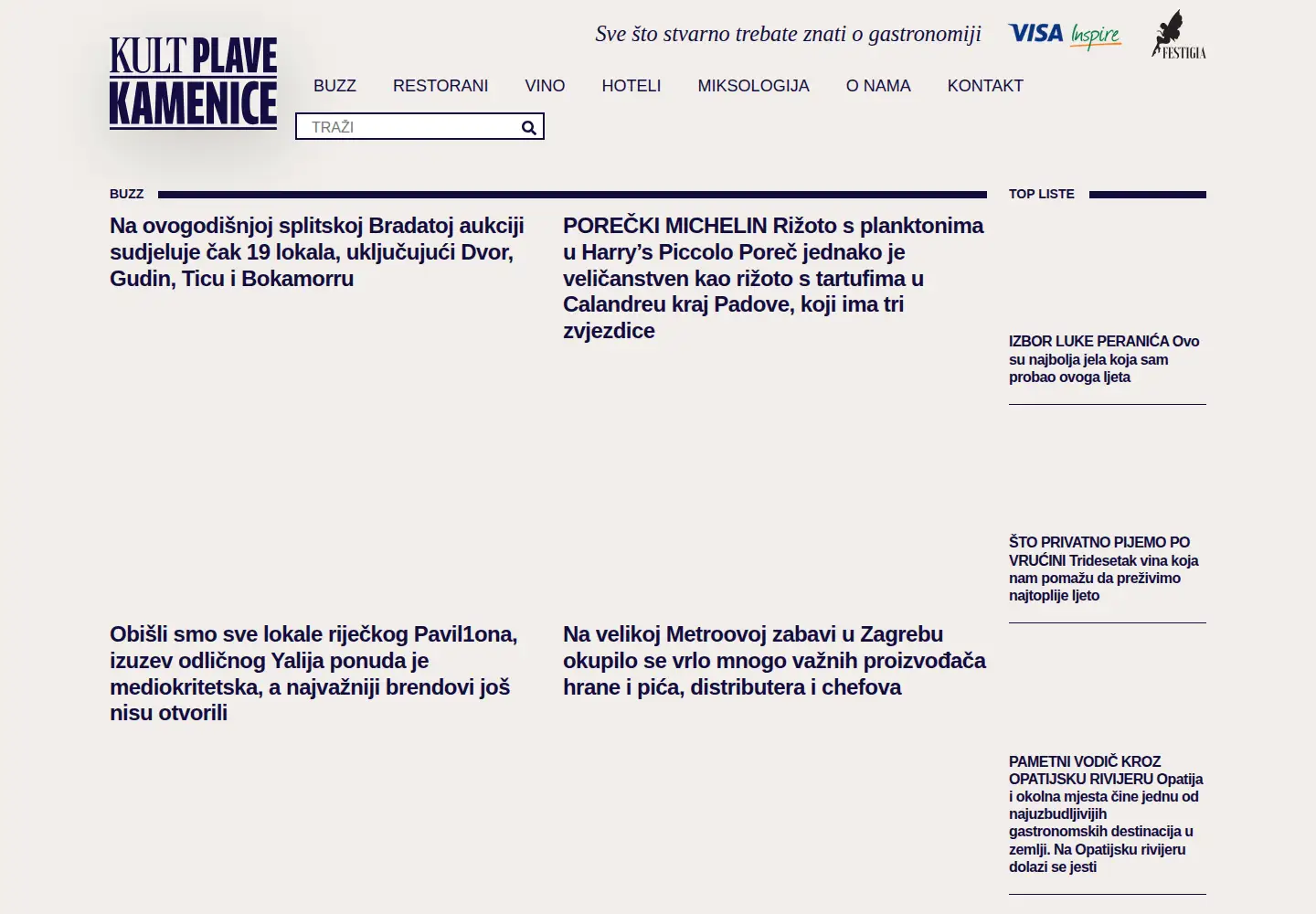 Captured homepage of plavakamenica.hr in the current scan