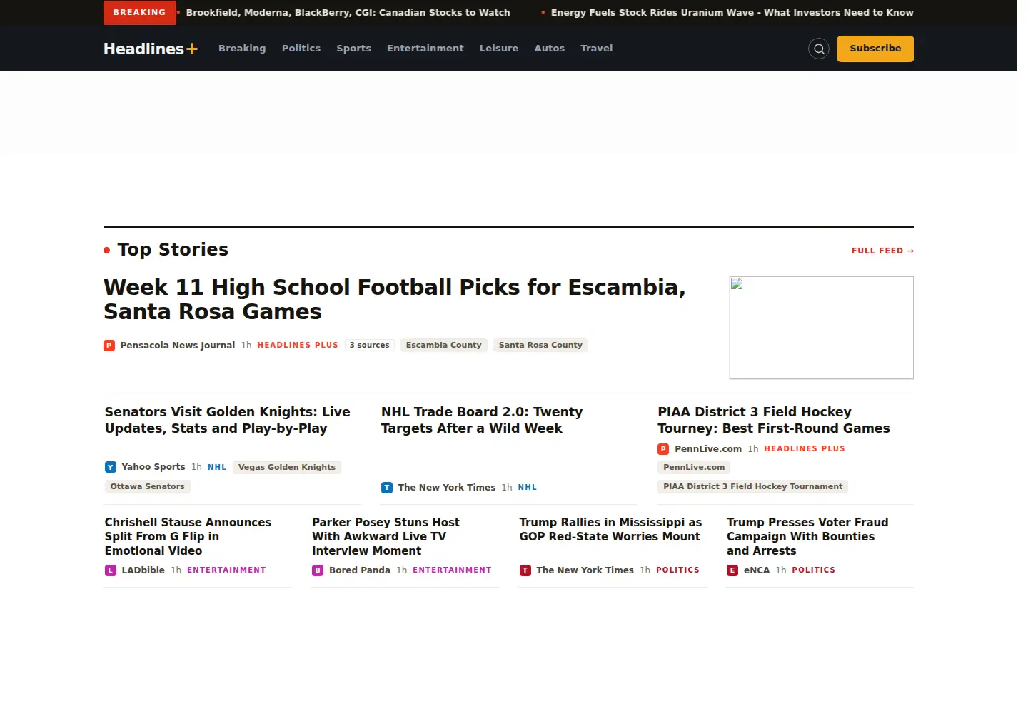 Screenshot of headlinepolitics.com