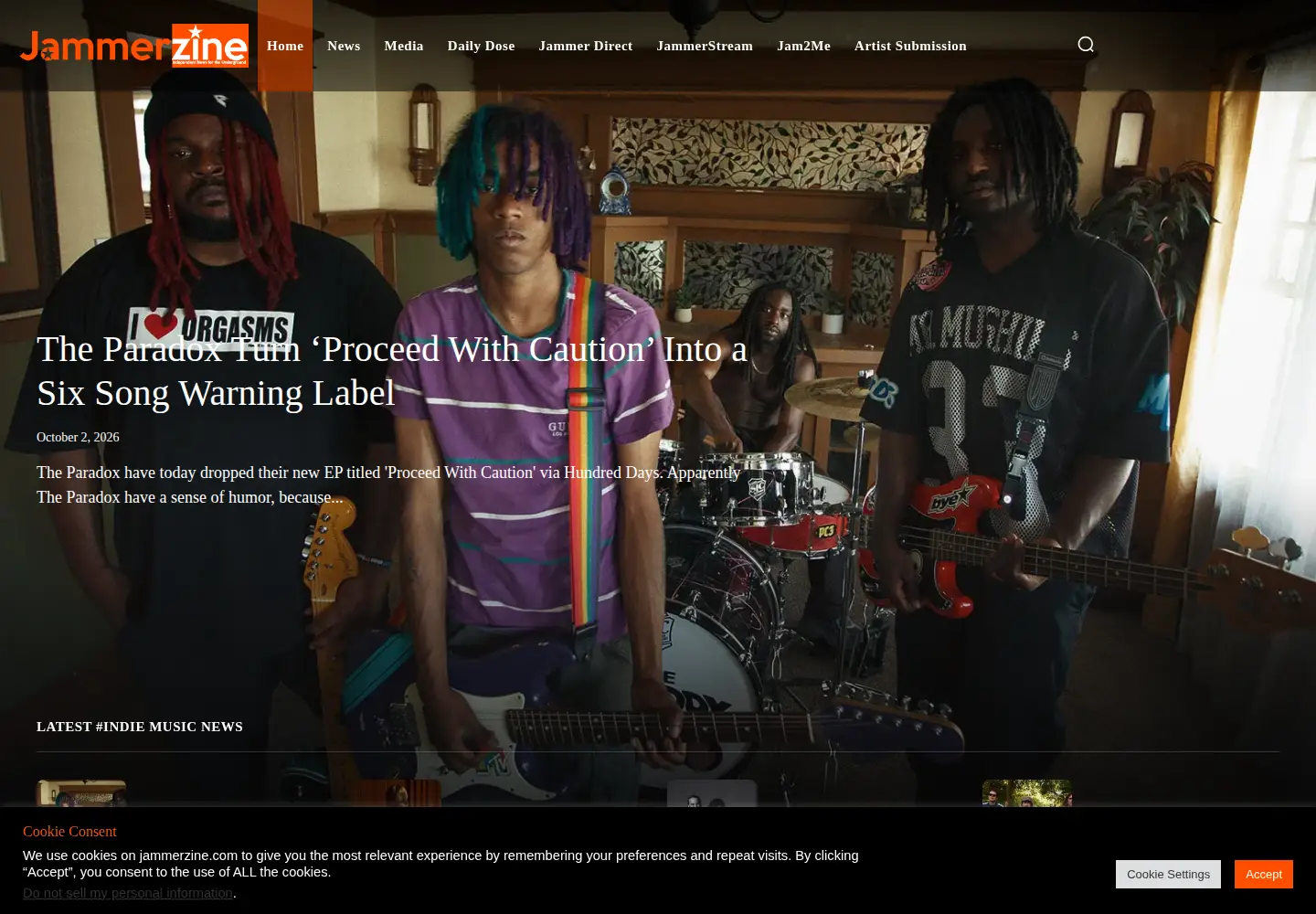Screenshot of jammerzine.com