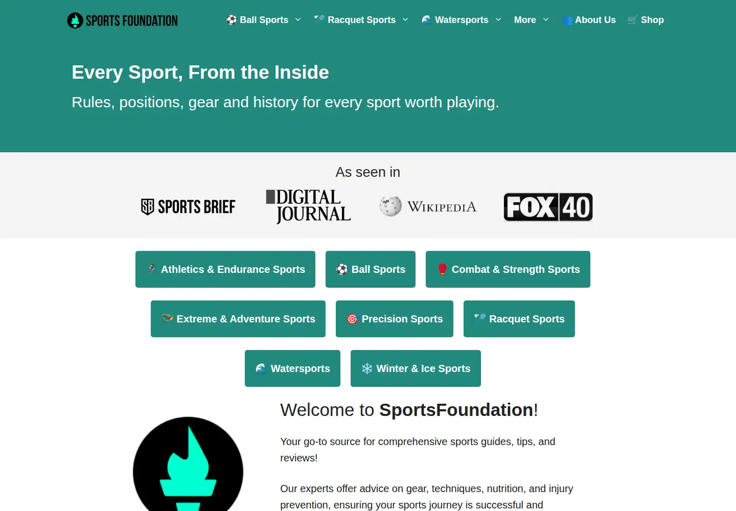 Screenshot of sportsfoundation.org