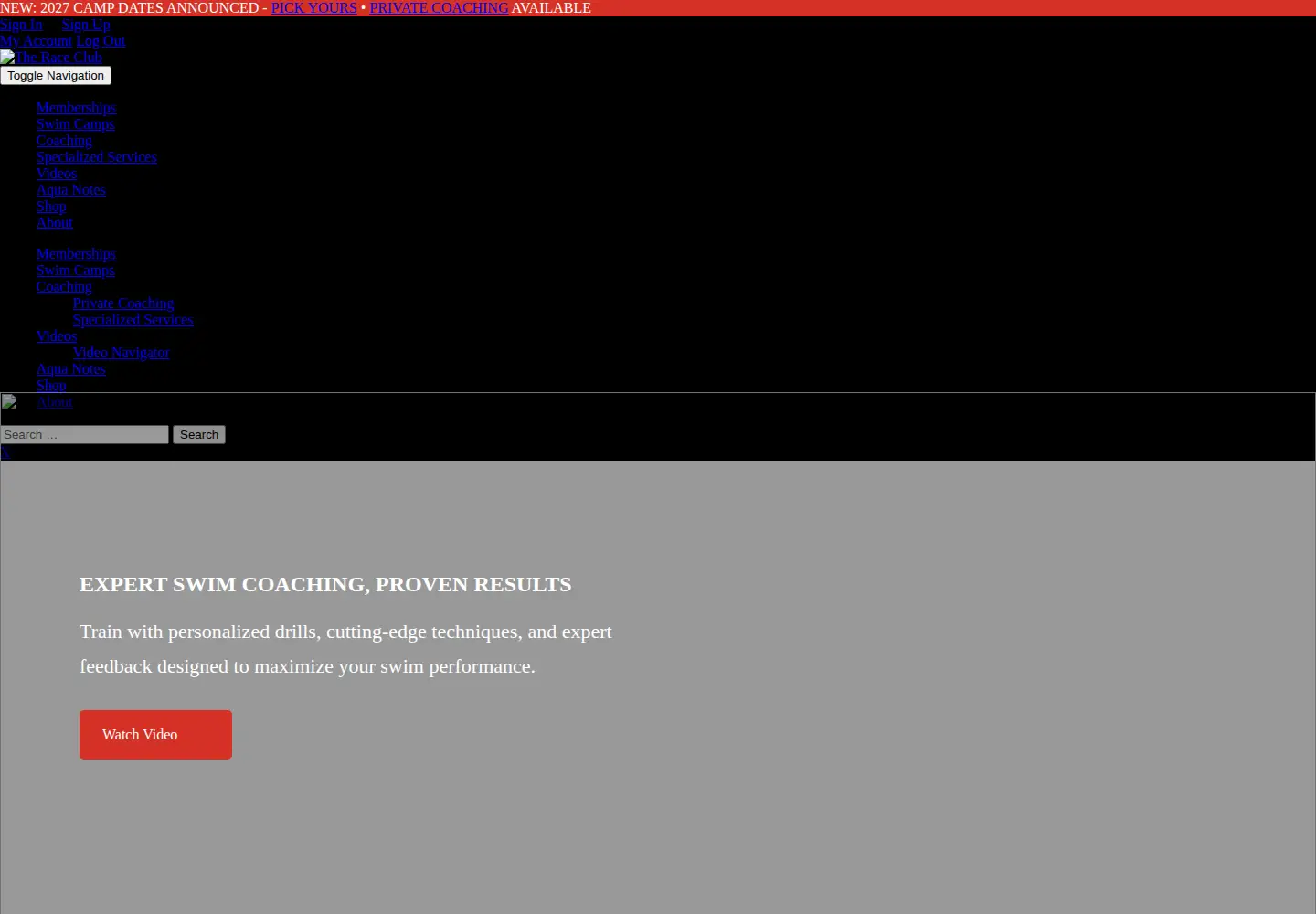 Screenshot of theraceclub.net