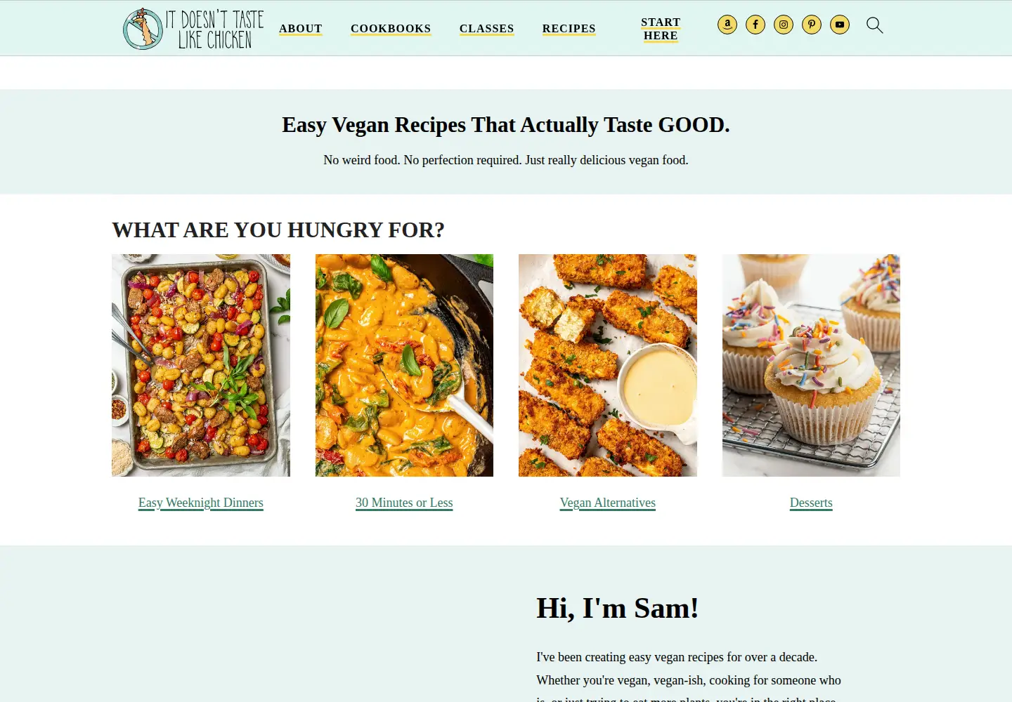 Screenshot of itdoesnttastelikechicken.com