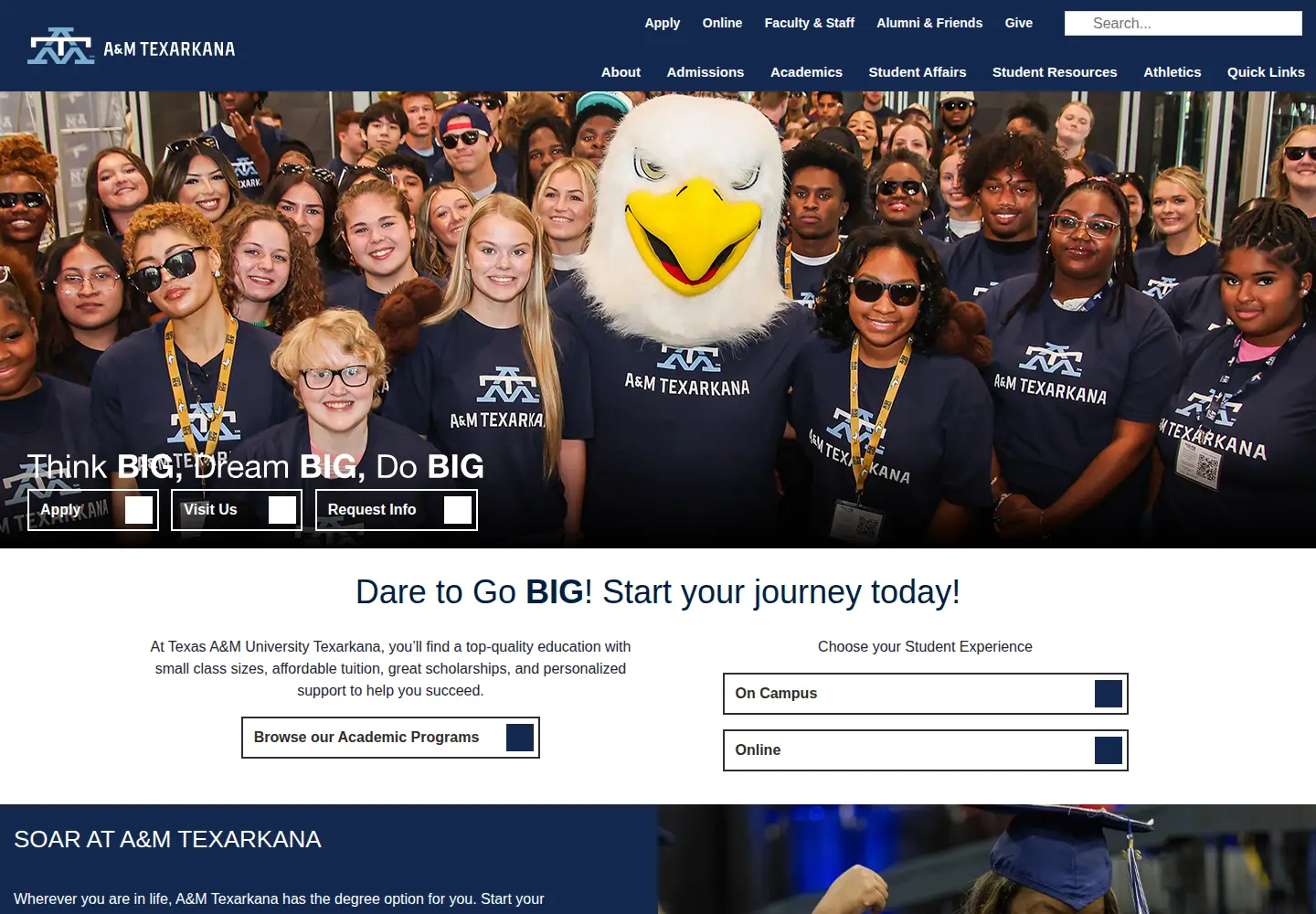 Screenshot of tamut.edu
