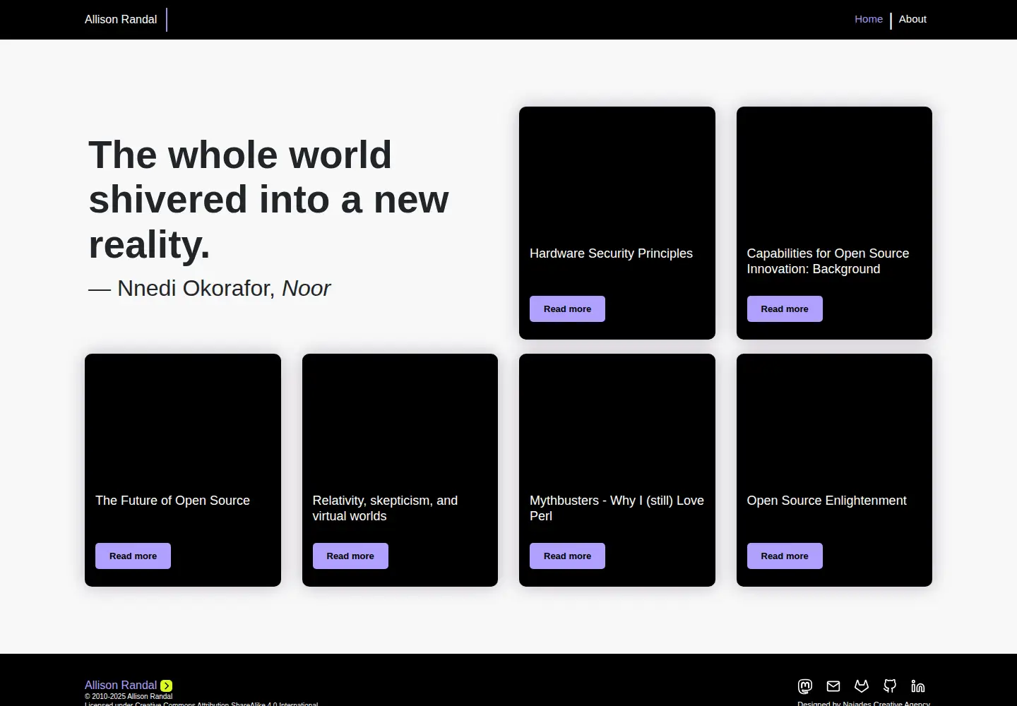 Screenshot of allisonrandal.com