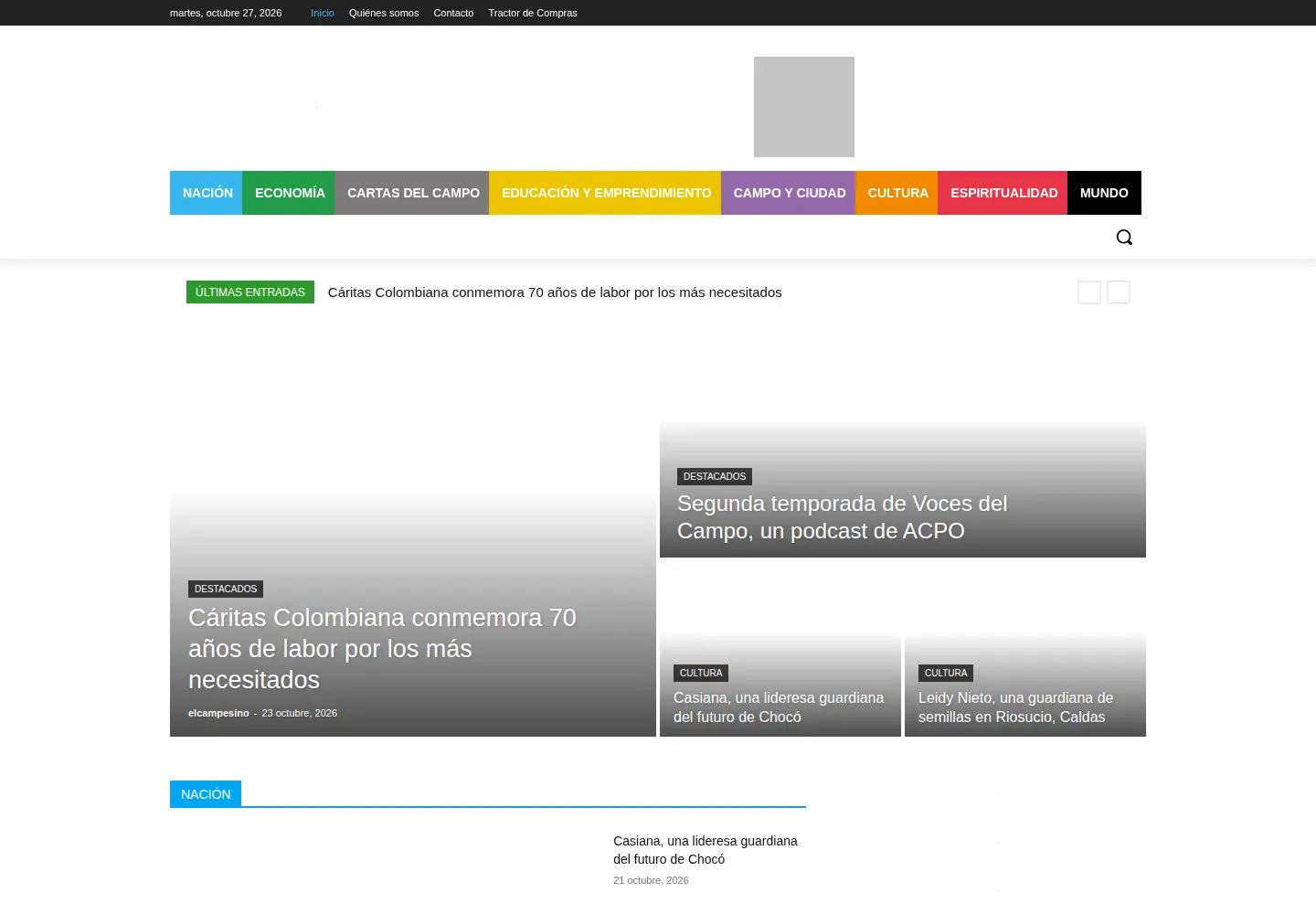 Captured homepage of elcampesino.co in the current scan