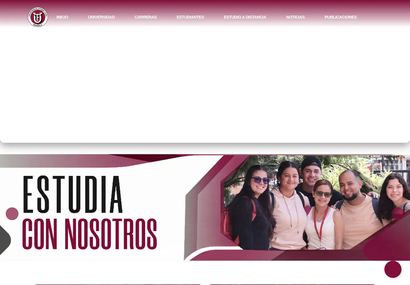 Captured homepage of uft.edu.ve in the current scan