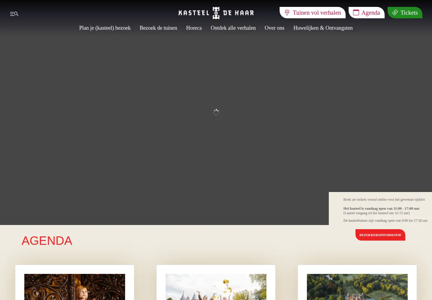 Screenshot of kasteeldehaar.nl