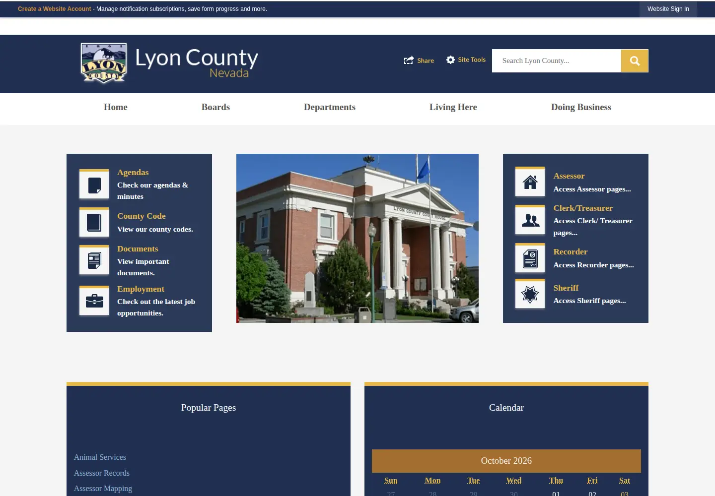 Captured homepage of lyon-county.org in the current scan