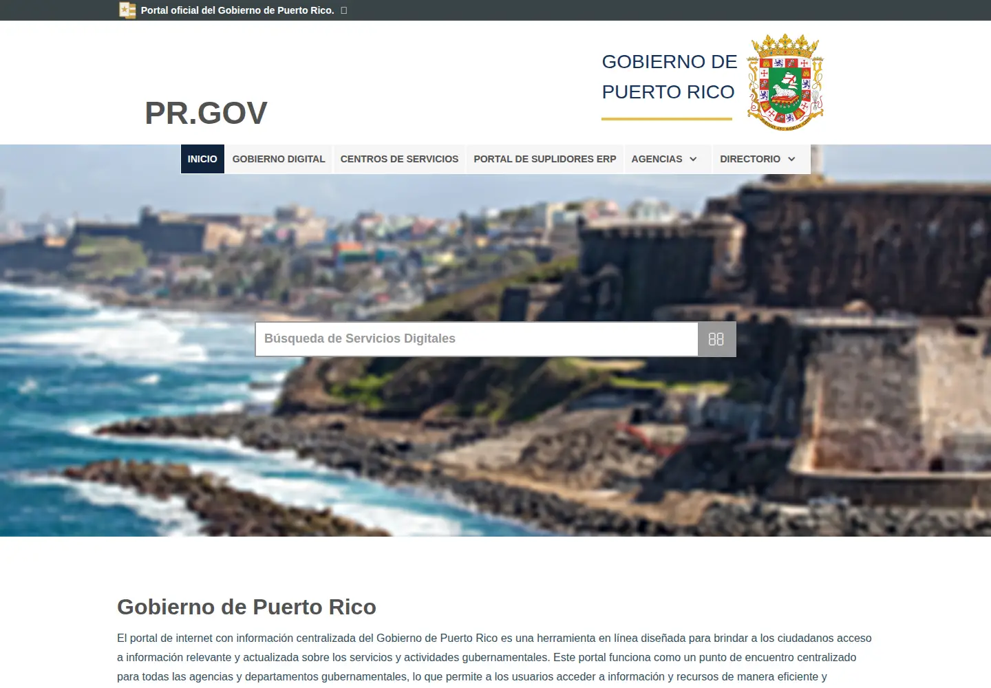Screenshot of pr.gov