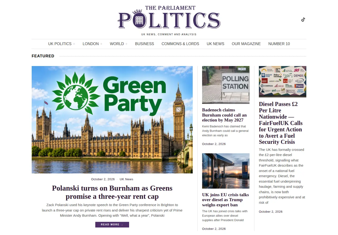 Screenshot of parliamentnews.co.uk
