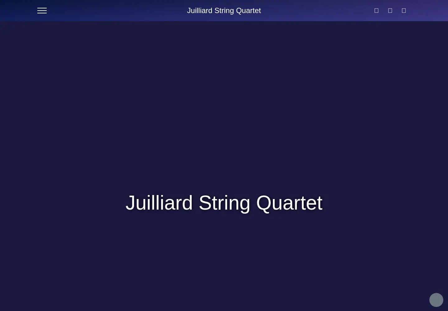 Captured homepage of juilliardstringquartet.org in the current scan