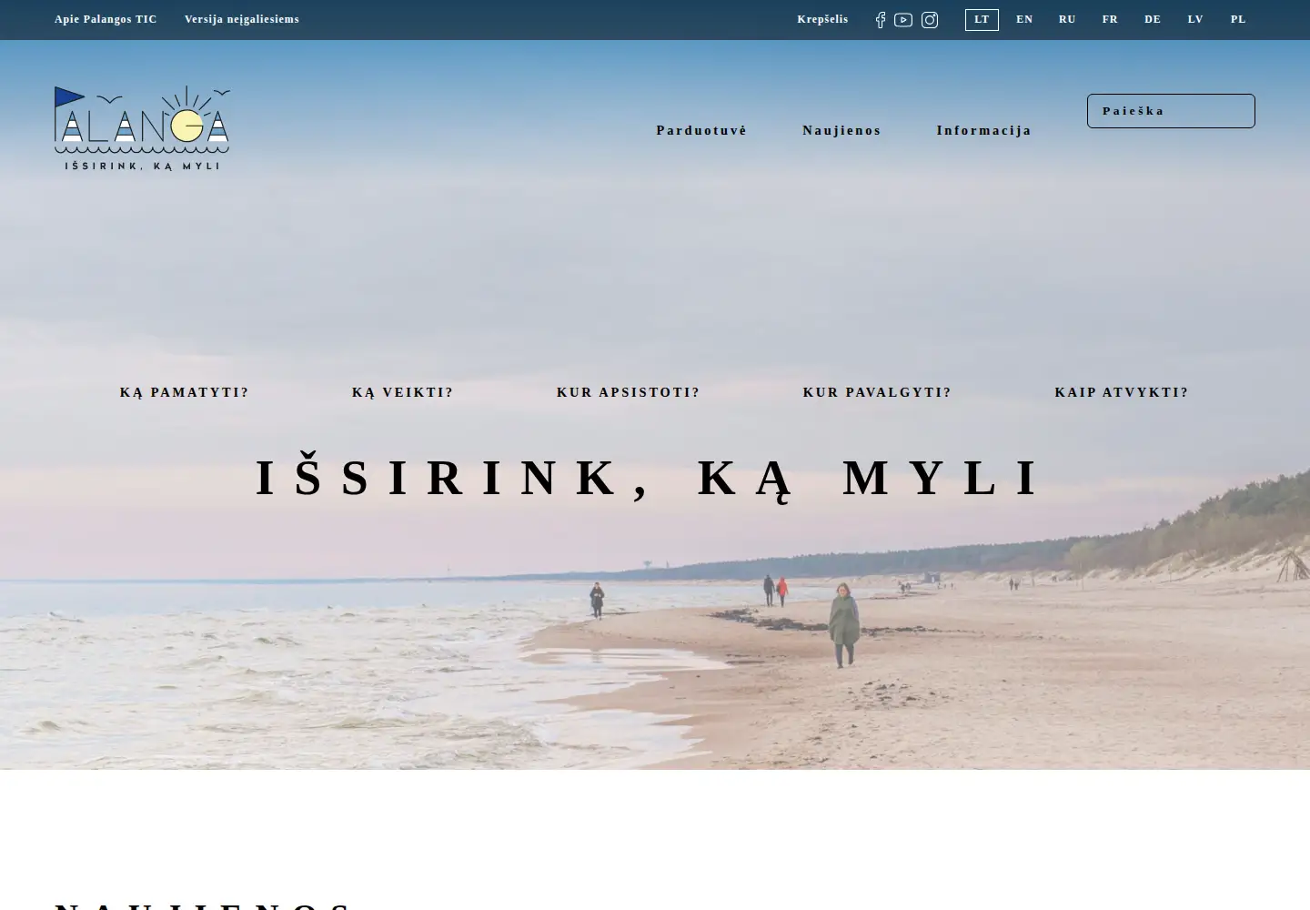 Captured homepage of palangatic.lt in the current scan