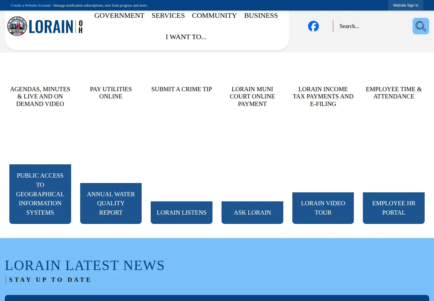Screenshot of cityoflorain.org