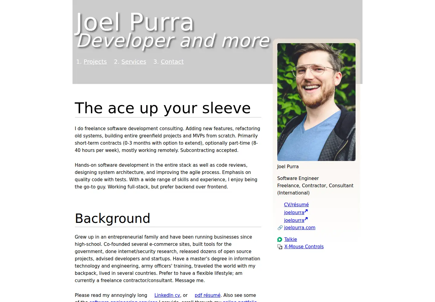 Screenshot of joelpurra.com
