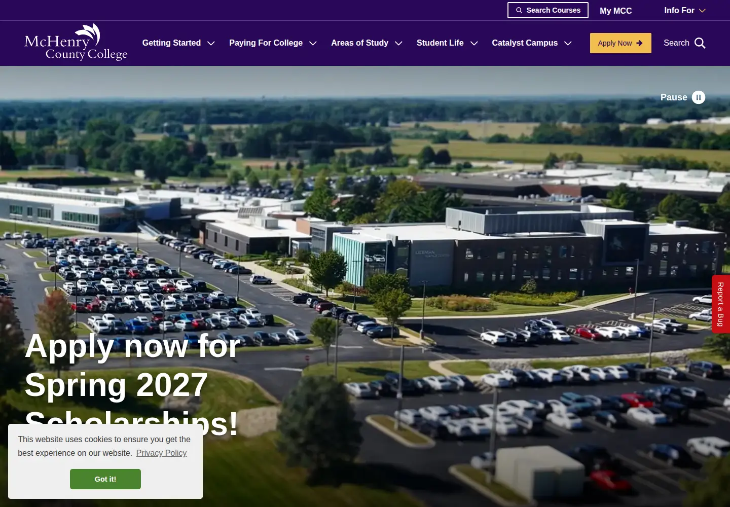 Screenshot of mchenry.edu