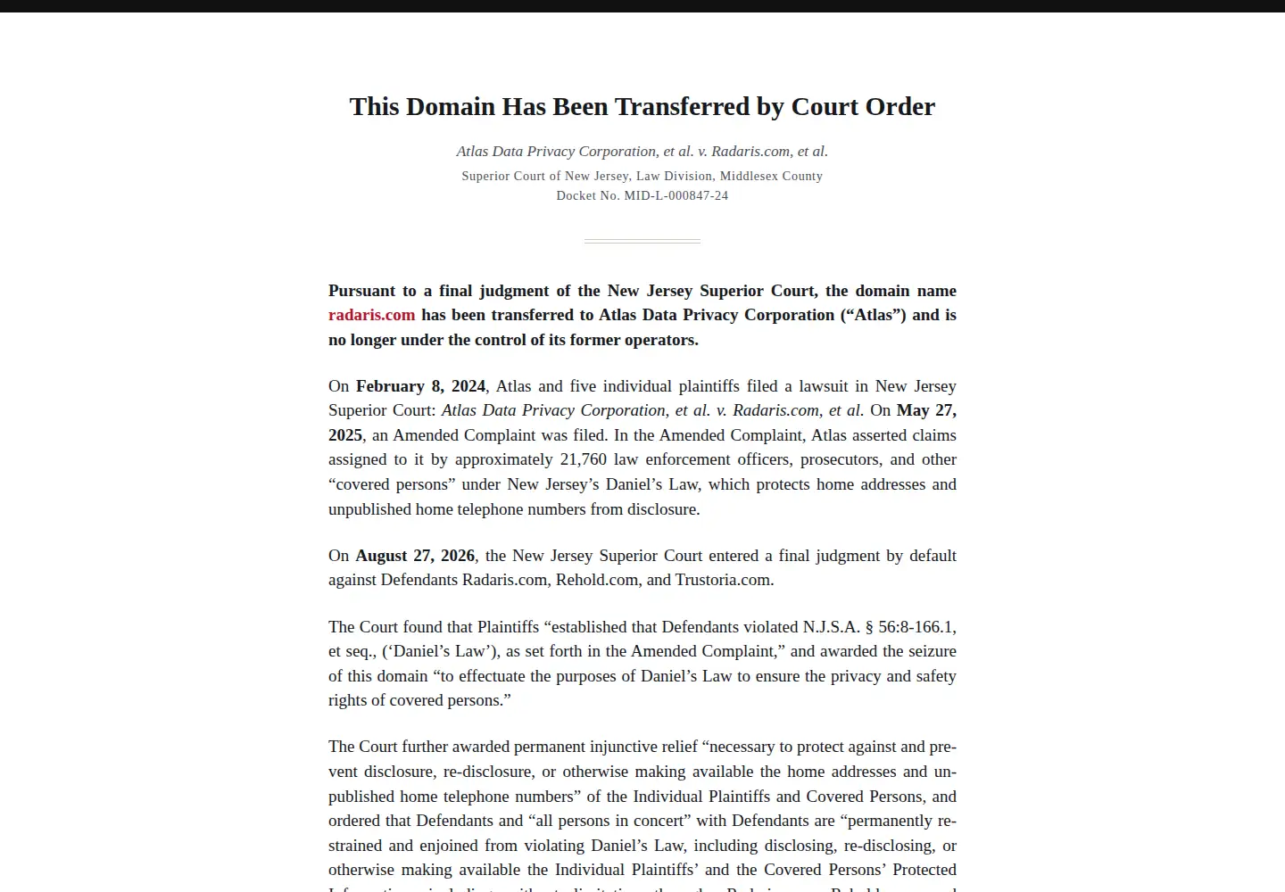 Captured homepage of whitehousetapes.net in the current scan