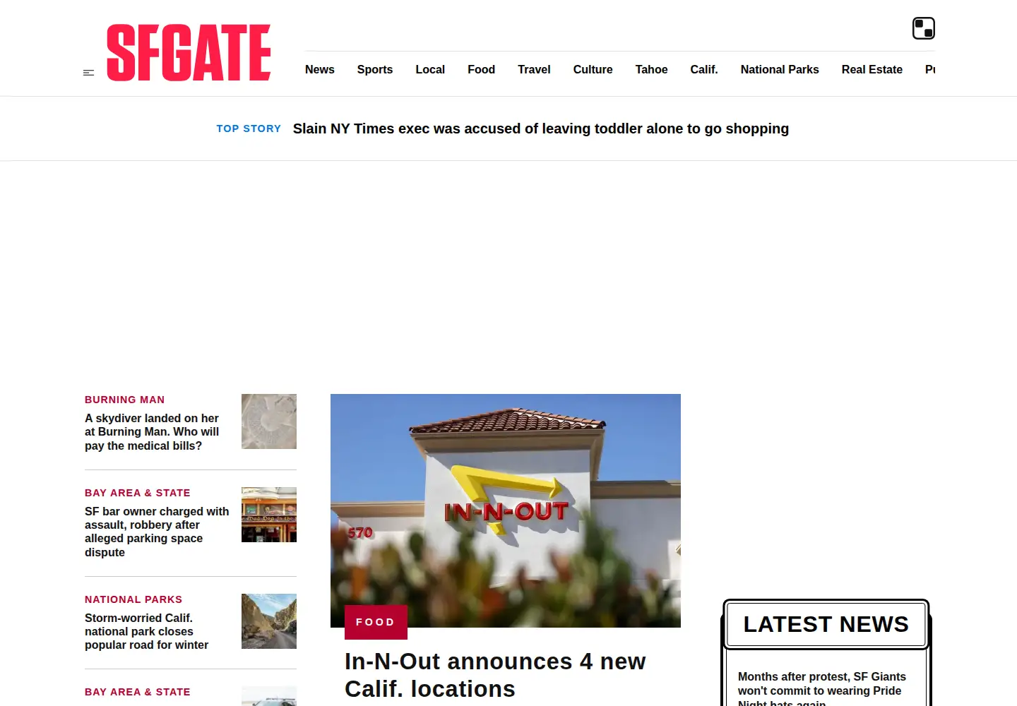 Screenshot of sfgate.com