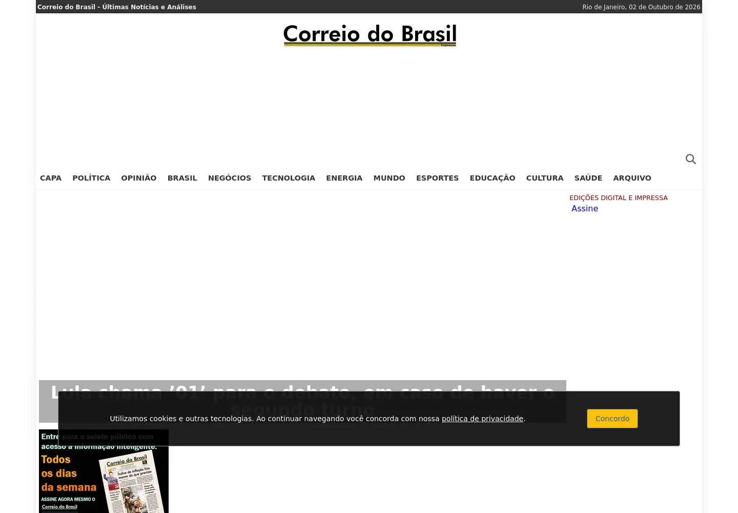 Screenshot of correiodobrasil.com.br