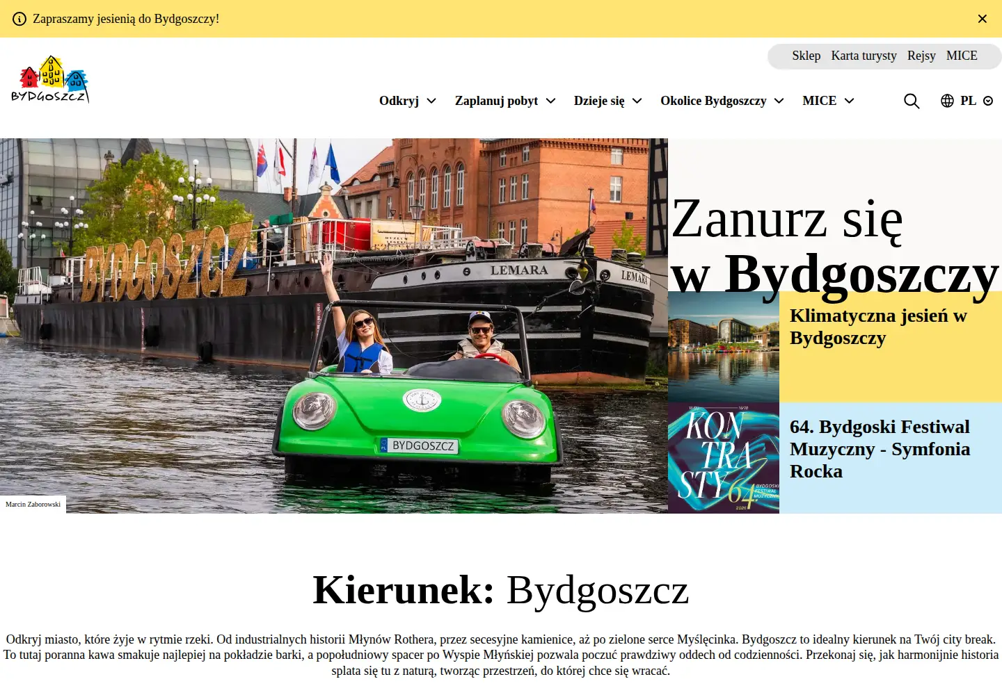 Captured homepage of visitbydgoszcz.pl in the current scan