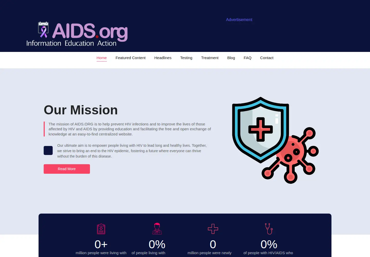 Screenshot of aids.org
