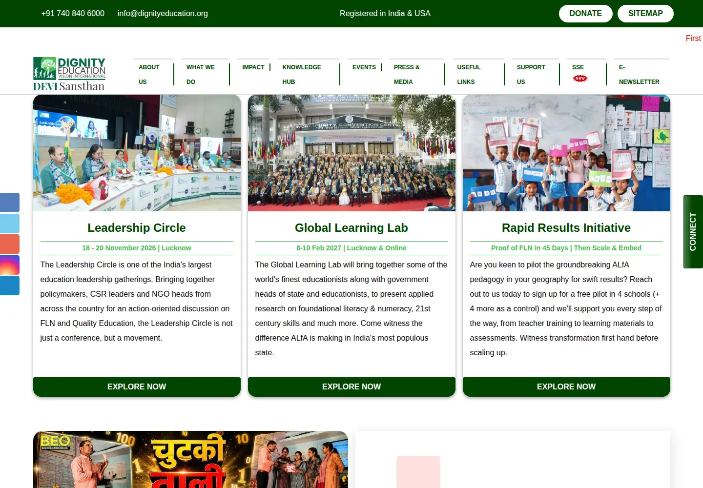 Screenshot of dignityeducation.org