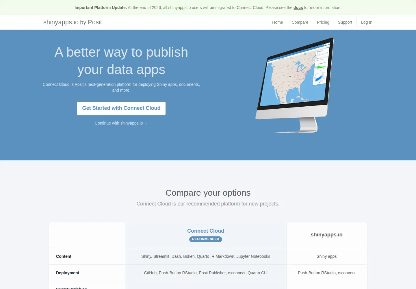 Screenshot of shinyapps.io