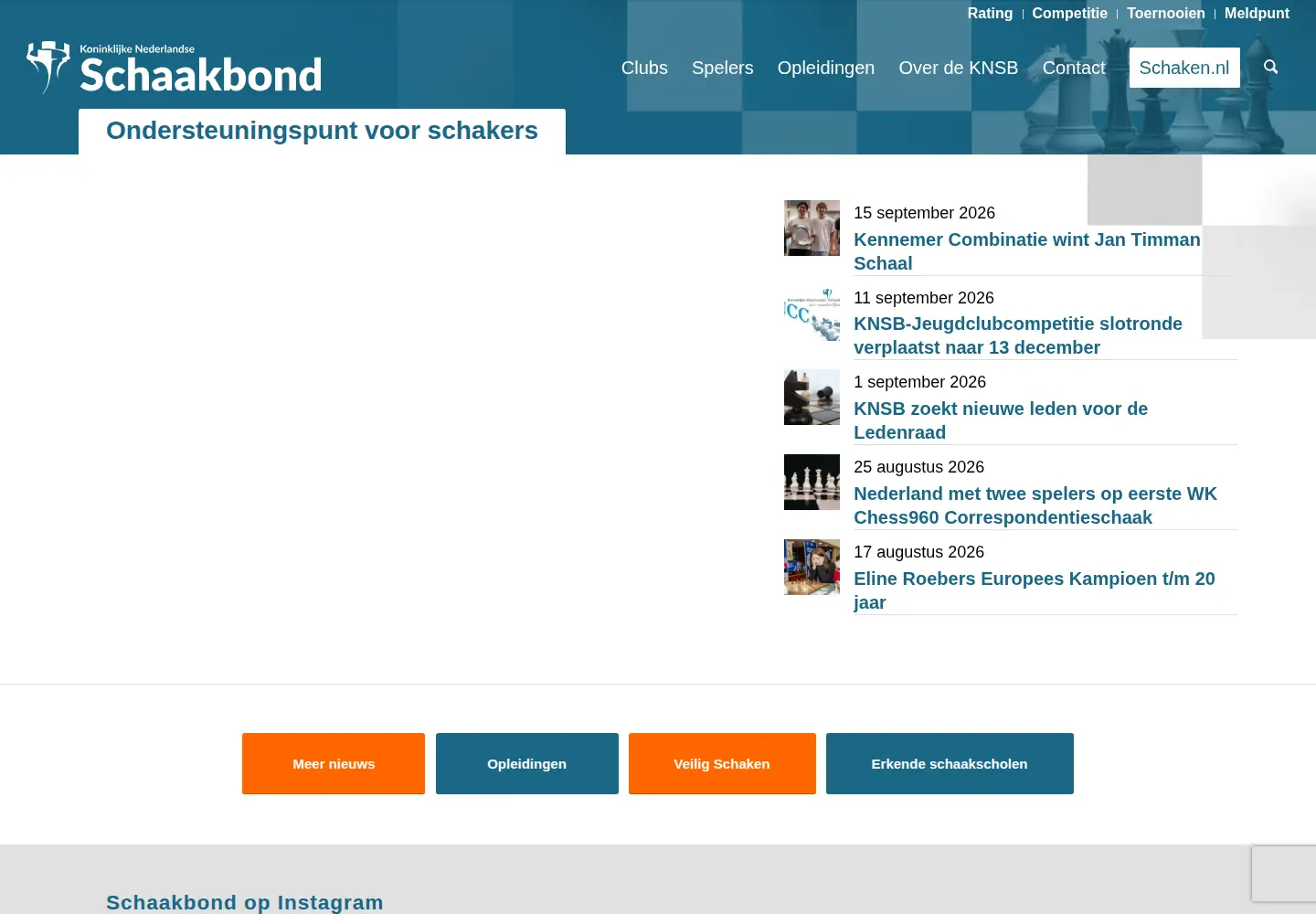 Screenshot of schaakbond.nl