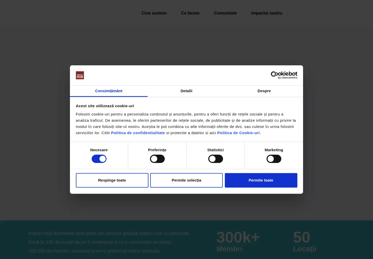 Screenshot of impacthub.ro