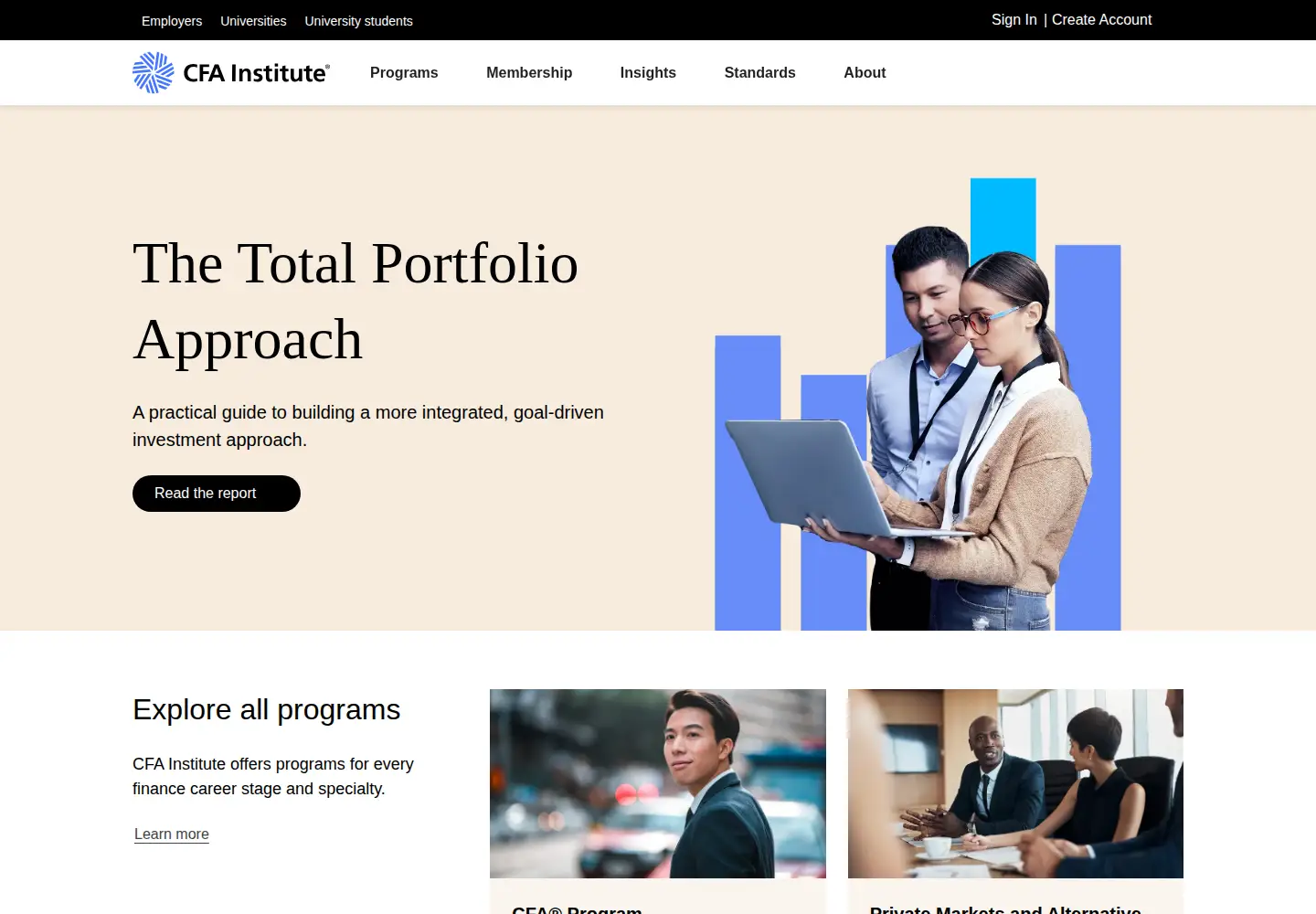 Screenshot of cfainstitute.org