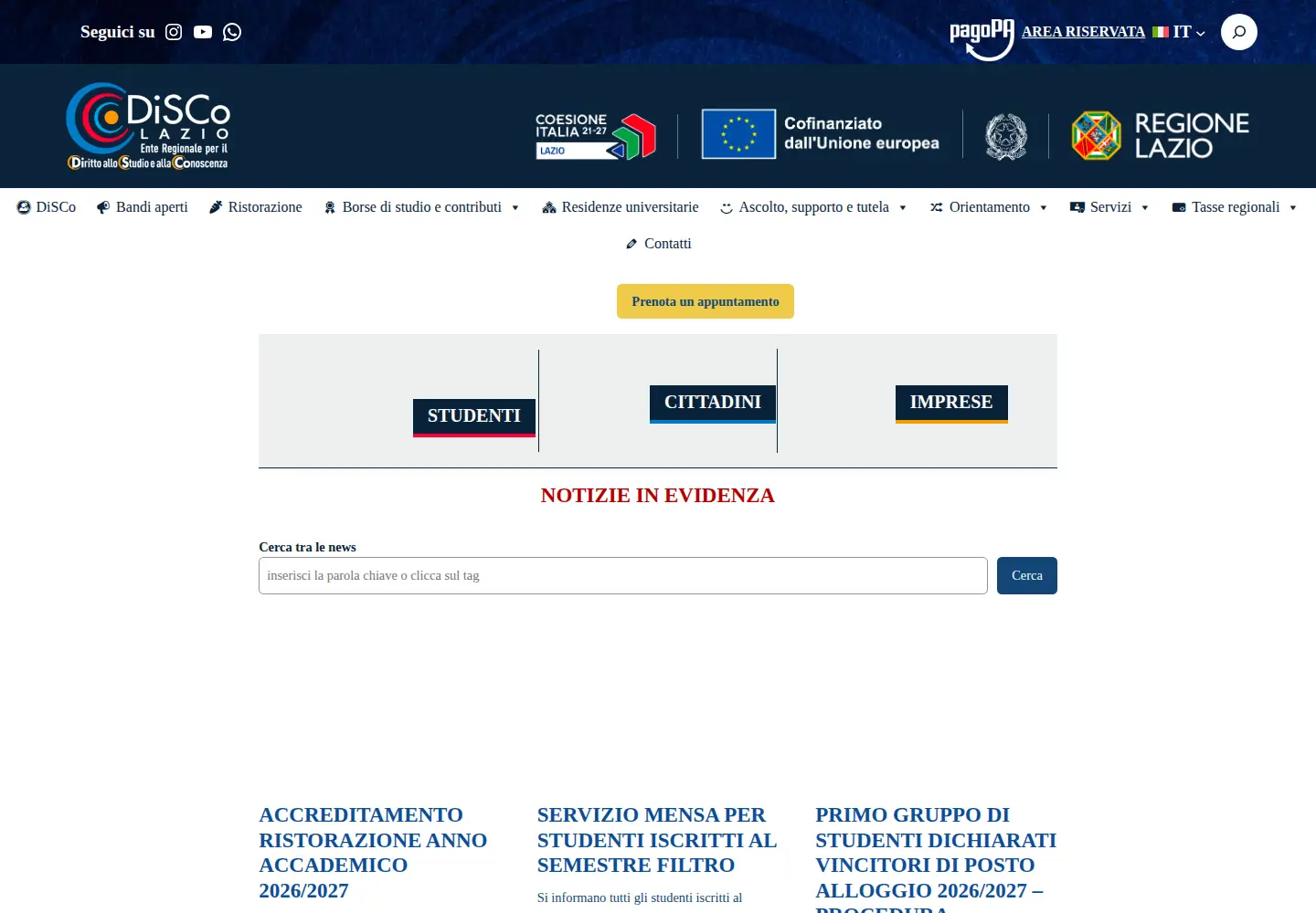 Screenshot of laziodisco.it