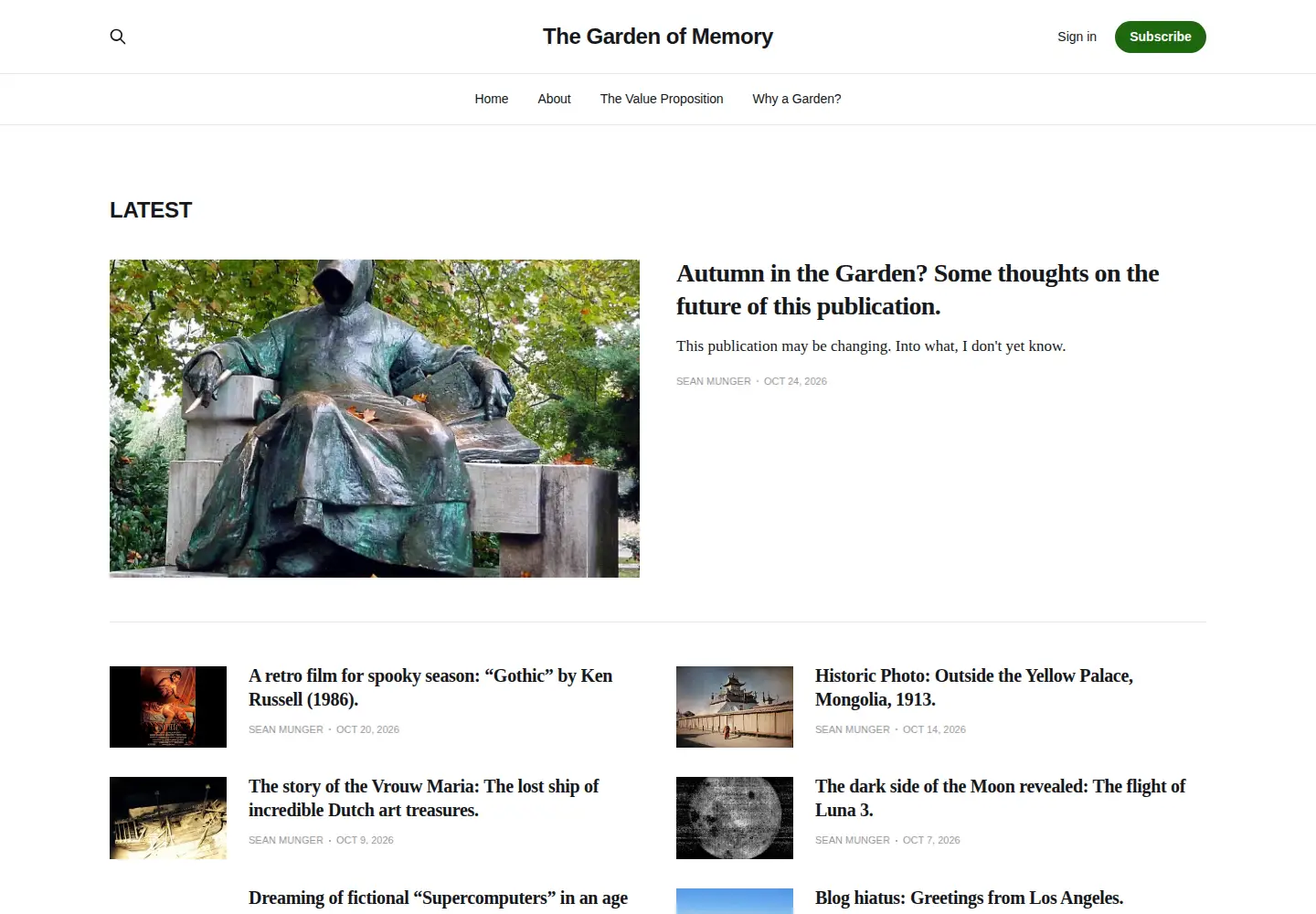 Screenshot of gardenofmemory.net