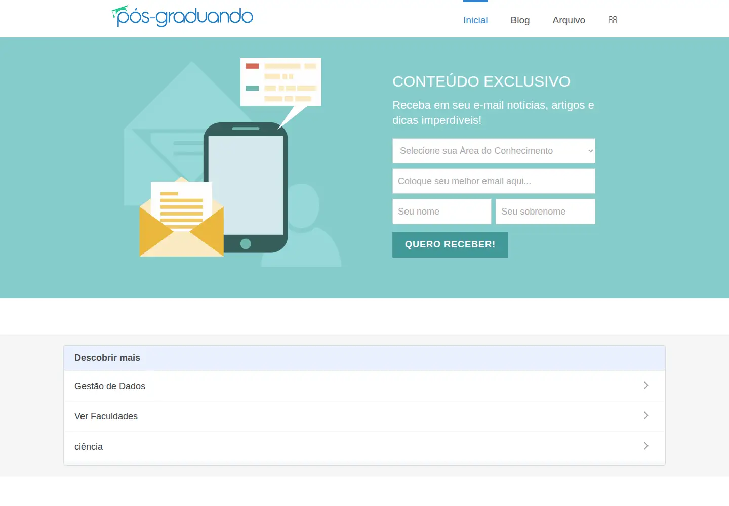Screenshot of posgraduando.com